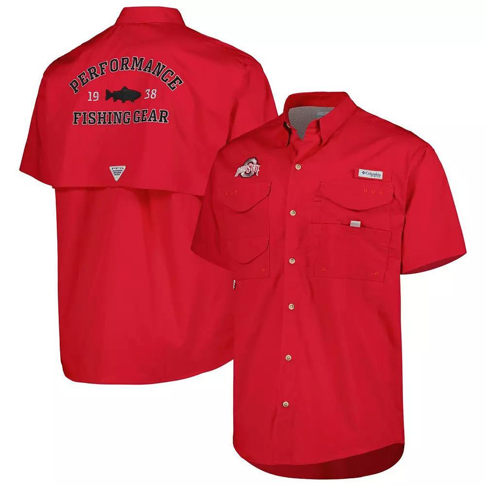 Men's Columbia Scarlet Ohio State Buckeyes Bonehead Button-Up Shirt, Size: Medium, Red Product Image