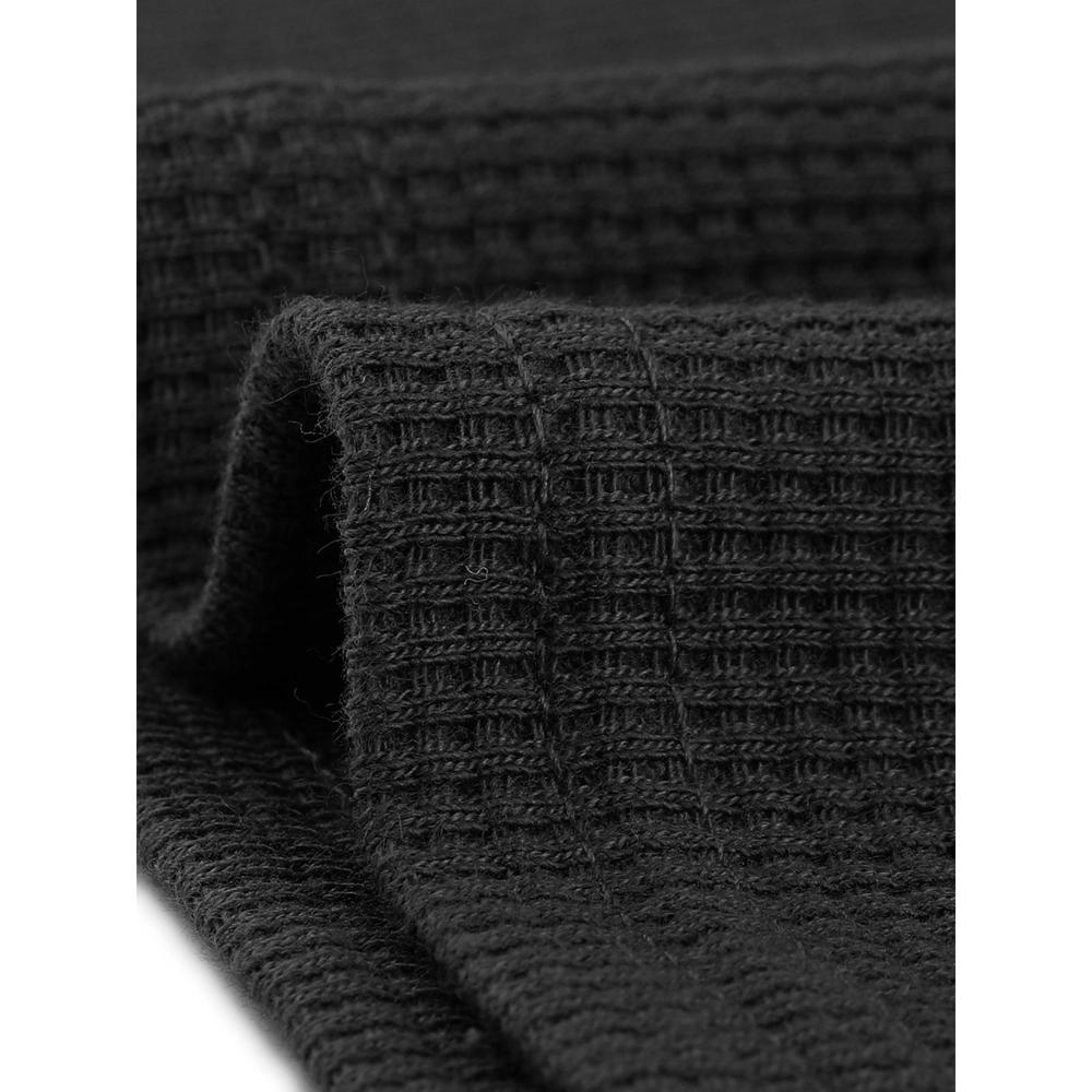 cheibear Women's Waffle Knit Lounge Longsleeve Pajama Set 2 Pcs Product Image