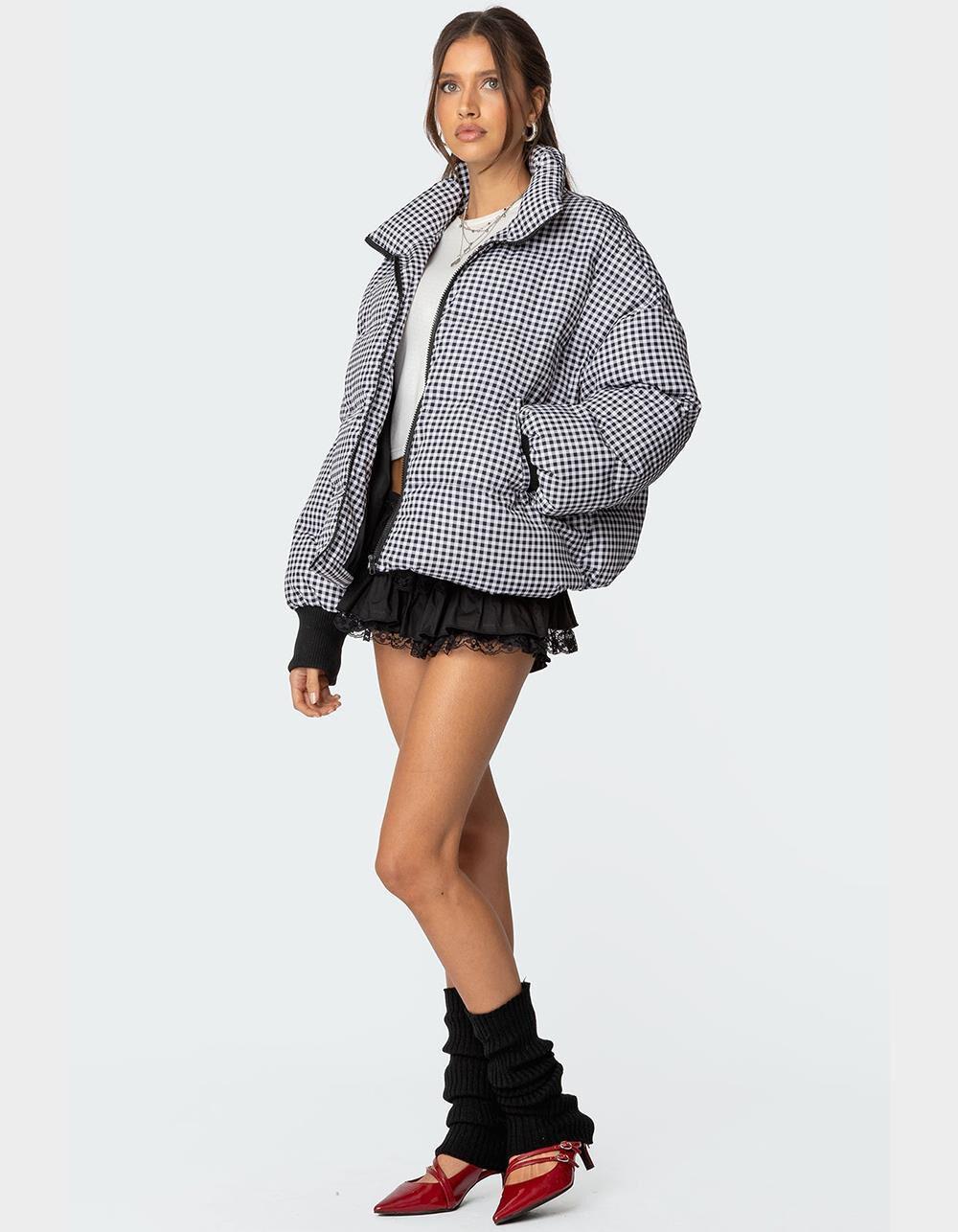 EDIKTED Oversized Gingham Puffer Product Image