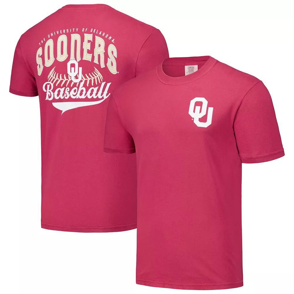 Men's Crimson Oklahoma Sooners Baseball Comfort Colors T-Shirt, Size: XL, Red Product Image
