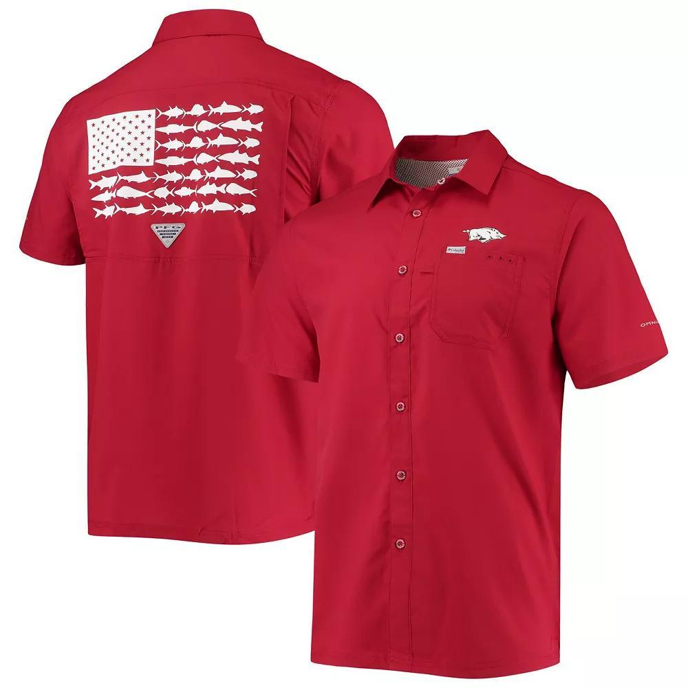 Mens Columbia PFG Cardinal Arkansas Razorbacks Slack Tide Camp Button-Up Shirt Product Image