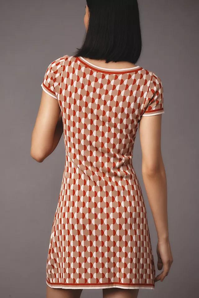 By Anthropologie Square-Neck Fit & Flare Sweater Mini Dress Product Image
