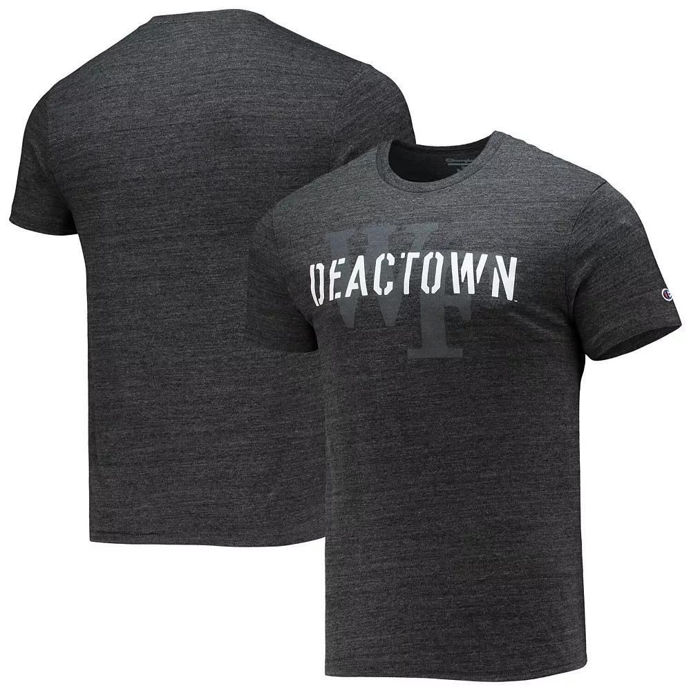 Men's Champion Heathered Black Wake Forest Demon Deacons Tri-Blend T-Shirt, Size: Small, Wfu Charco Product Image