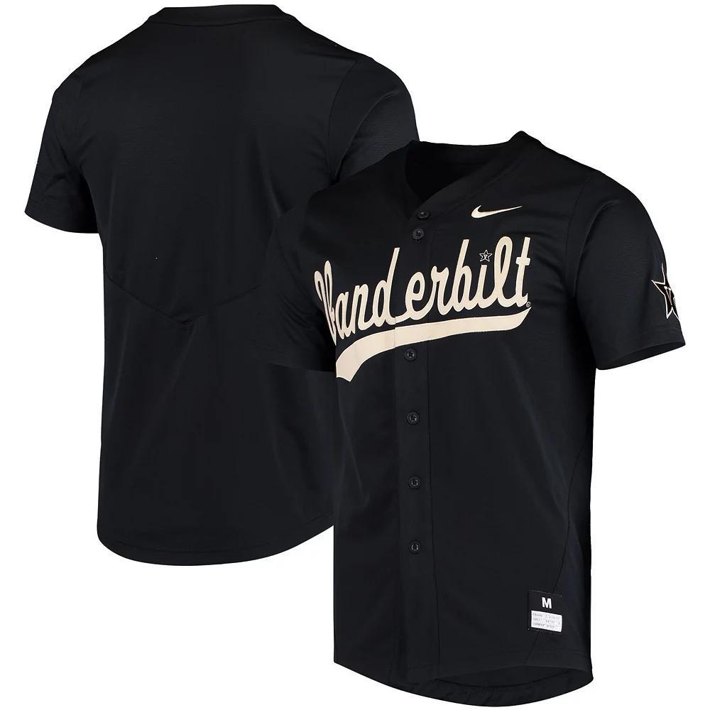 Men's Nike Black Vanderbilt Commodores Vapor Untouchable Elite Replica Full-Button Baseball Jersey, Size: 3XL Product Image