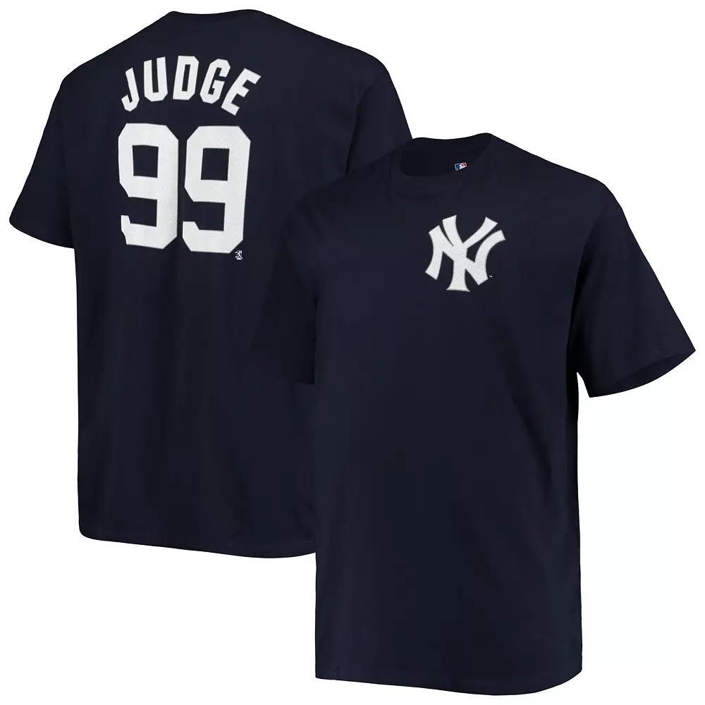 Men's Aaron Judge Navy New York Yankees Big & Tall Name & Number T-Shirt, Size: 2XLT, Blue Product Image