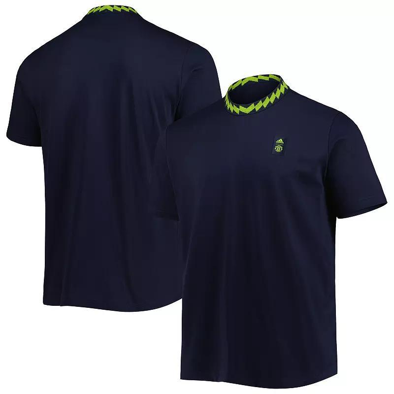 Mens adidas Navy Manchester United Lifestyle T-Shirt Man Blue Product Image