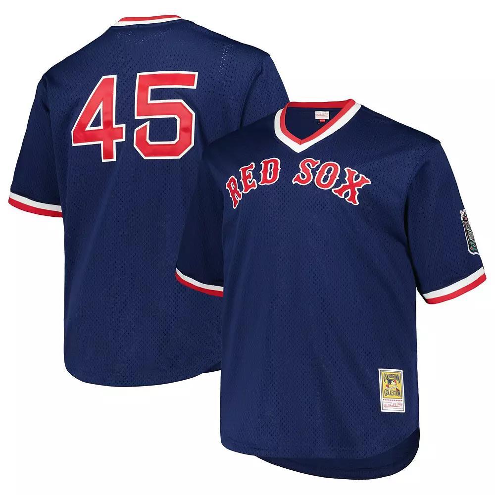 Men's Mitchell & Ness Pedro Martinez Navy Boston Red Sox 1999 Cooperstown Collection Mesh Pullover Jersey, Size: 4XLT, Blue Product Image