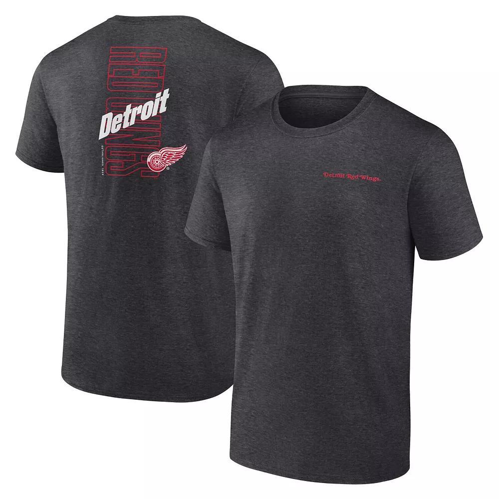 Men's Fanatics Branded Heather Charcoal Detroit Red Wings Backbone T-Shirt, Size: Small Product Image