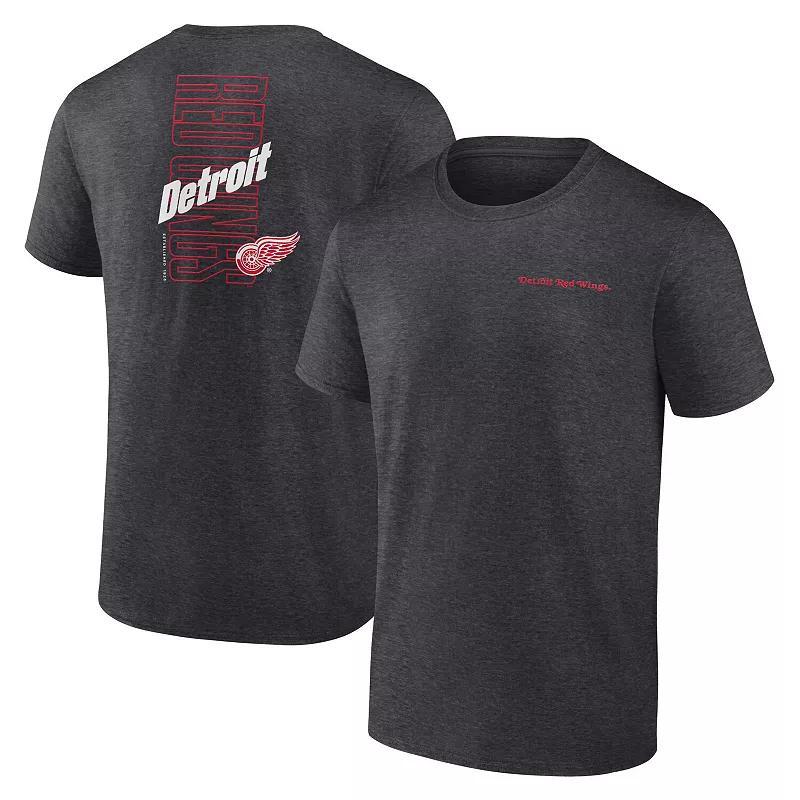 Men's Fanatics Branded Heather Charcoal Detroit Red Wings Backbone T-Shirt, Size: Small Product Image