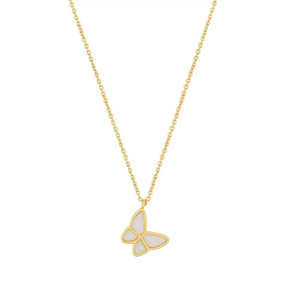 Adornia 14k Gold Tone Butterfly Necklace, Women's, Size: 16-20" ADJ, Gold Tone White Product Image