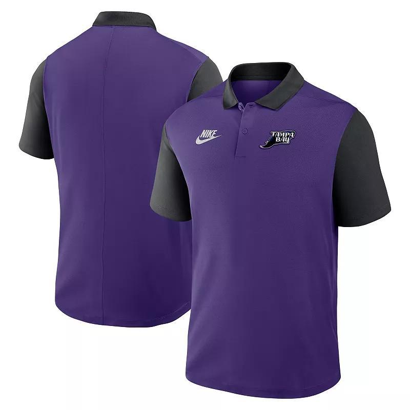 Men's Nike Purple/Black Arizona Diamondbacks Cooperstown Collection Color-Block Victory Performance Polo, Size: Medium Product Image