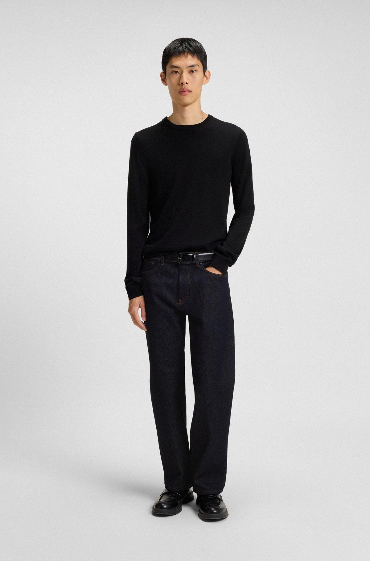 Regular-fit jeans in faded dark-blue denim Product Image
