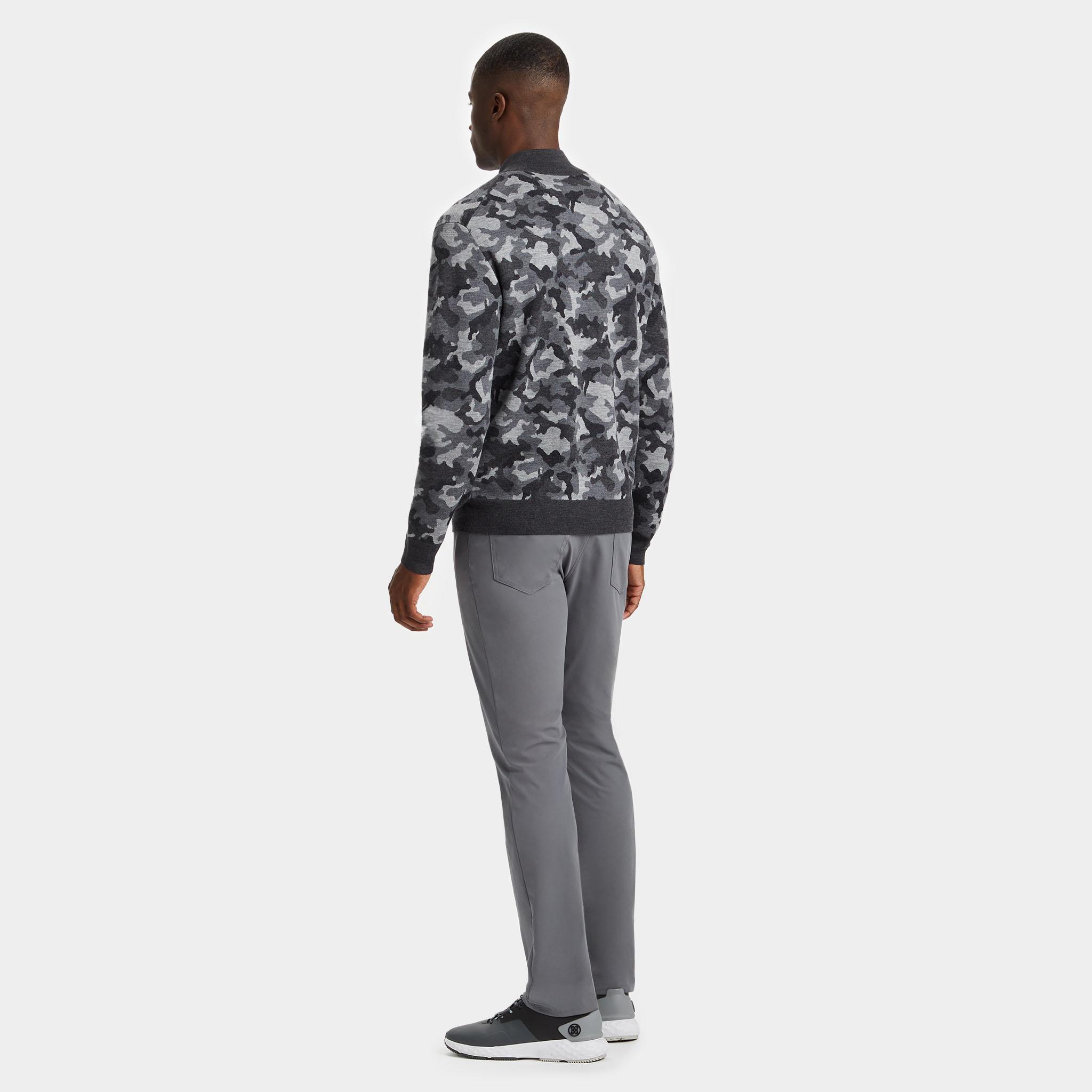 CAMO JACQUARD MERINO WOOL QUARTER ZIP SWEATER Product Image