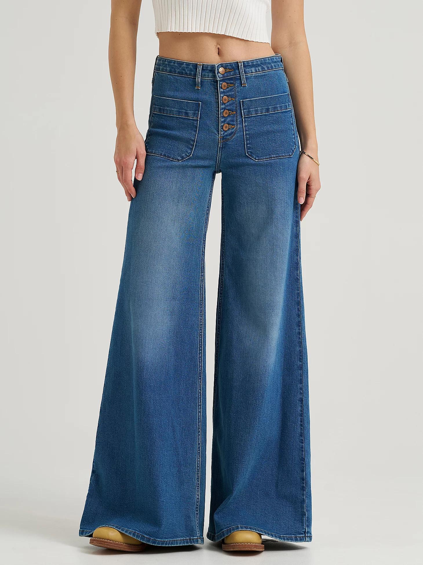 Women's Patch Pocket Wide Leg Jean | Women's JEANS | Wrangler® Product Image