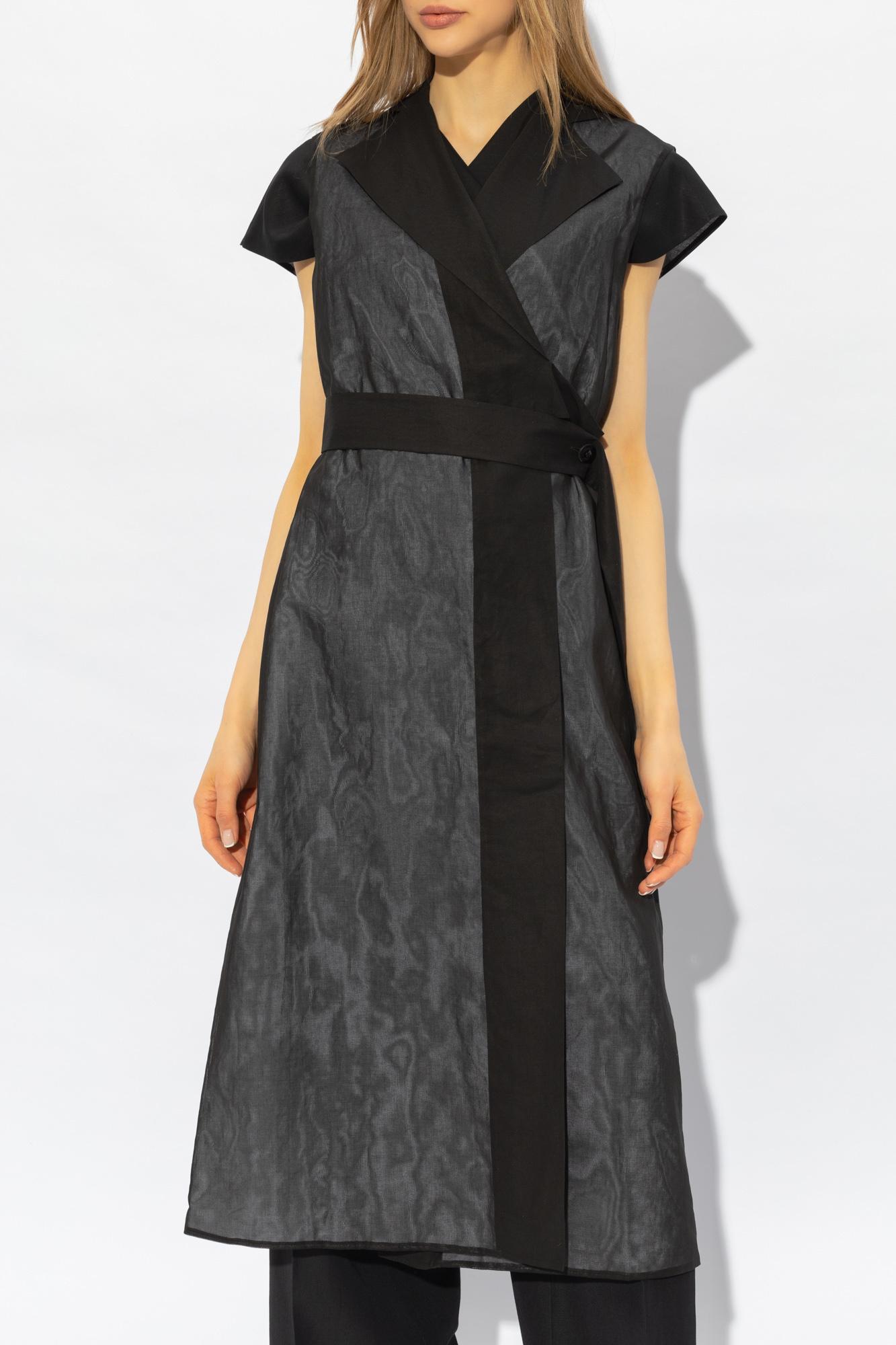 FABIANA FILIPPI Cotton Maxi Wrap Dress In Black Product Image