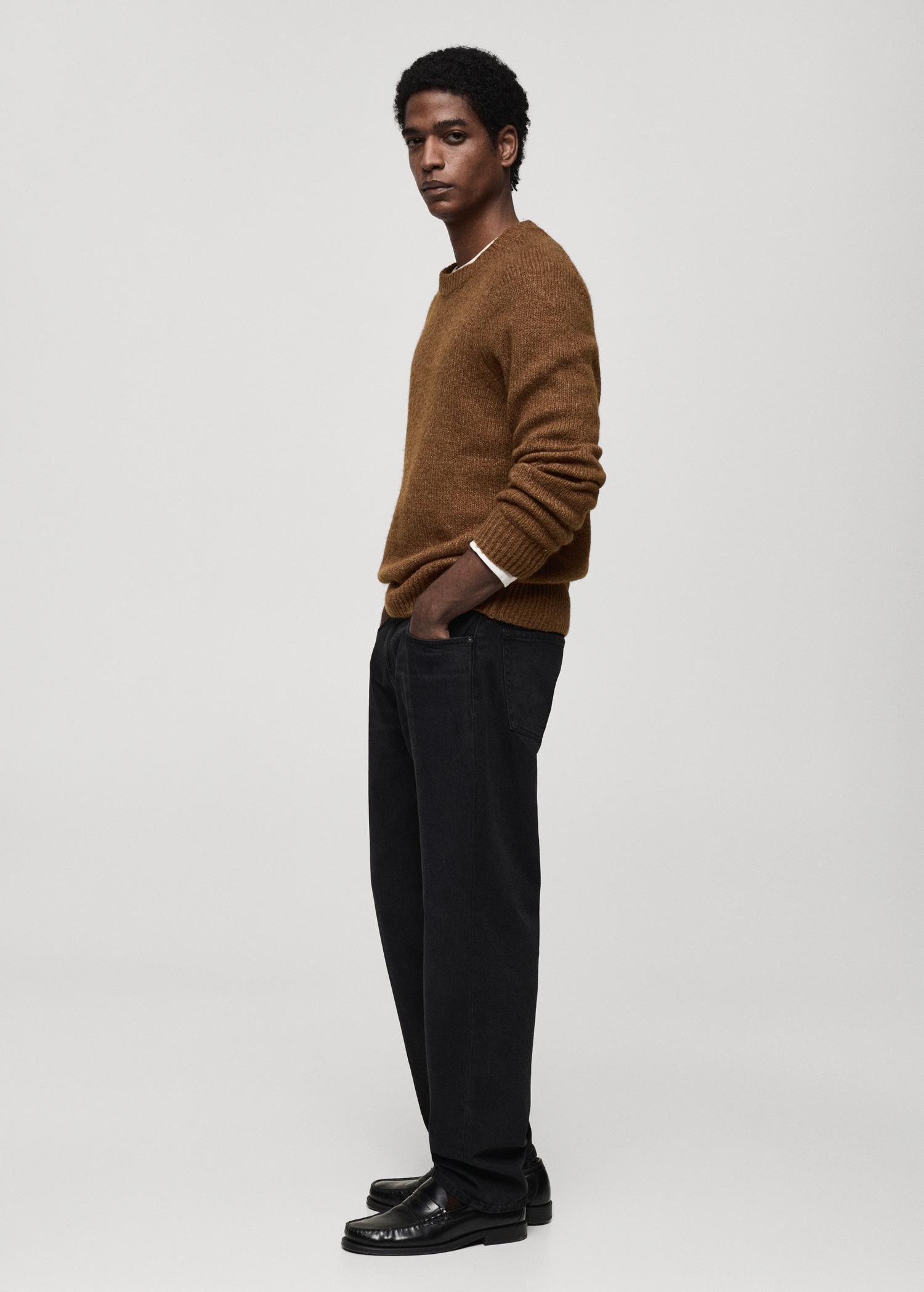 Wool and cotton-blend knitted sweater - Men | MANGO USA Product Image