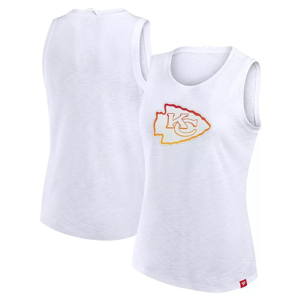 Women's Fanatics  White Kansas City Chiefs Slub Tank Top, Size: Medium Product Image