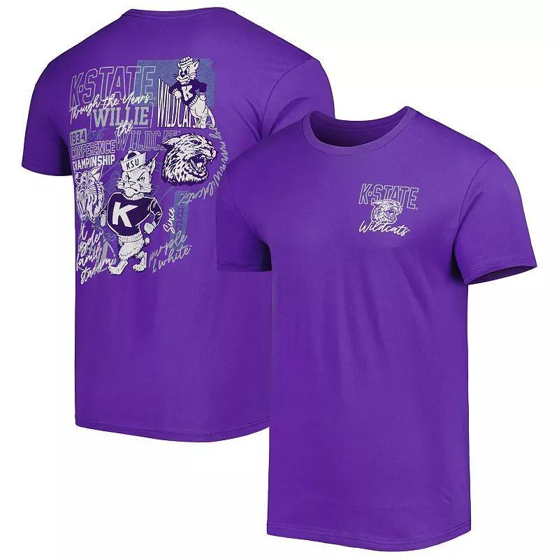 Men's Purple Kansas State Wildcats Vintage Through the Years Two-Hit T-Shirt, Size: Large Product Image