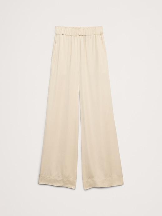 Pull-On Wide Leg Satin Pant Product Image
