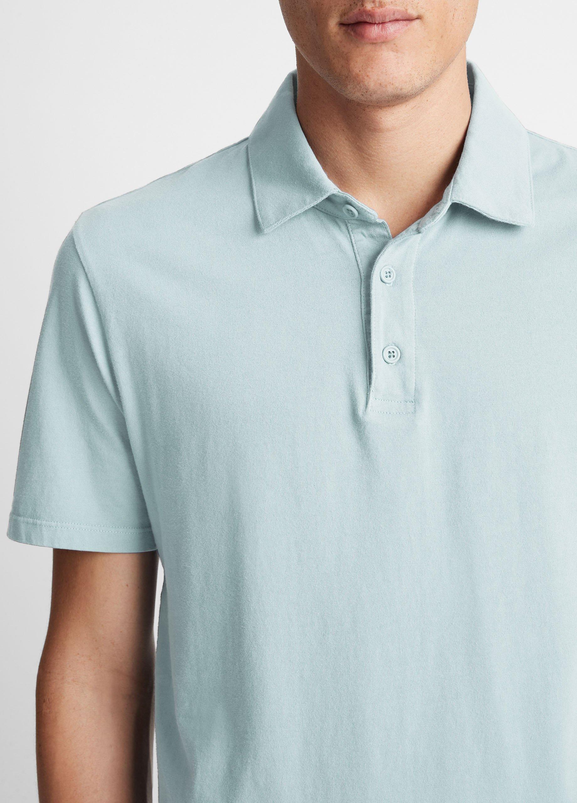 Mens Garment Dye Cotton Polo Shirt, Optic White, Size S Vince Product Image