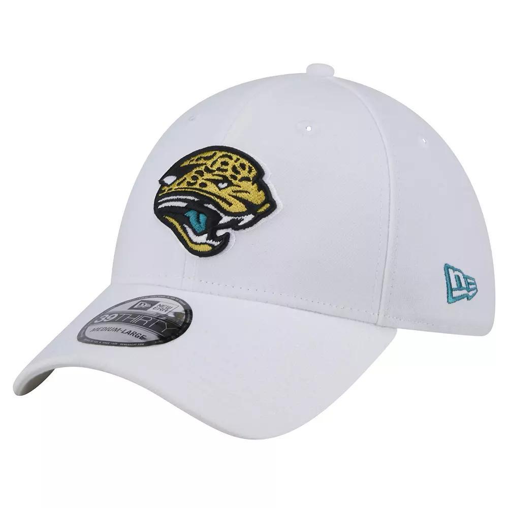Men's New Era  White Jacksonville Jaguars Throwback Iced 39THIRTY Flex Hat, Size: Large/XL Product Image