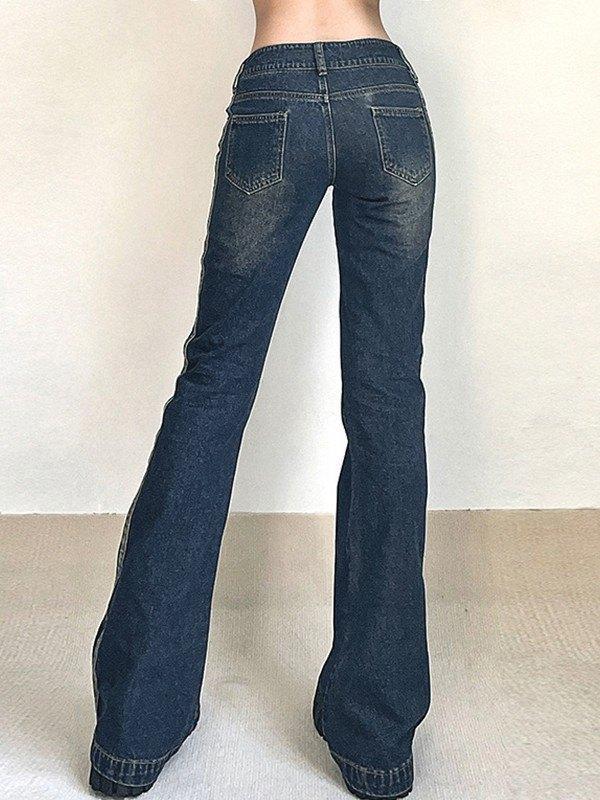 Panel Striped Vintage Flare Jeans Product Image