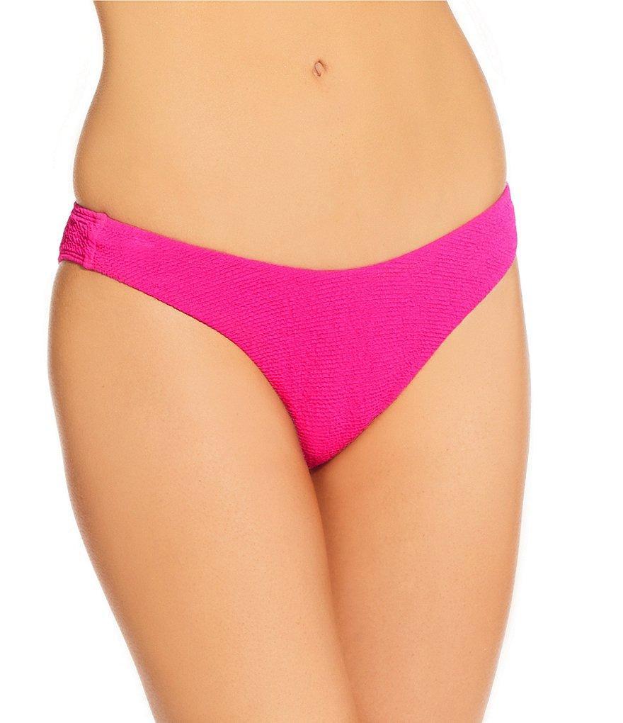 GB Solid Scrunchie Textured Extra High Leg Scoop Front Swim Bottom Product Image