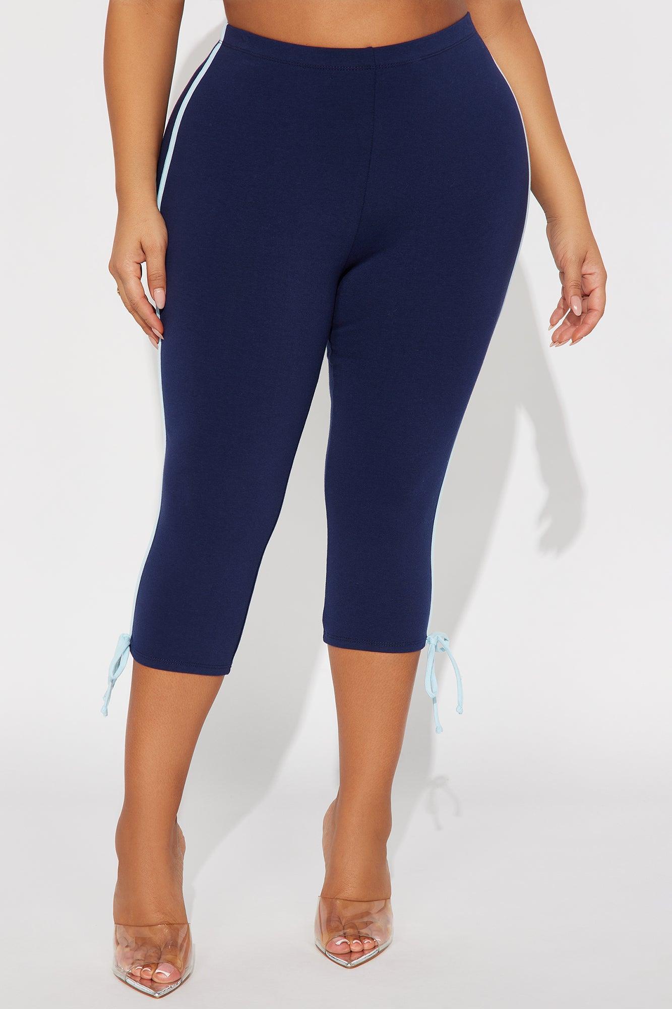Lana Striped Capri Legging - Navy Female Product Image