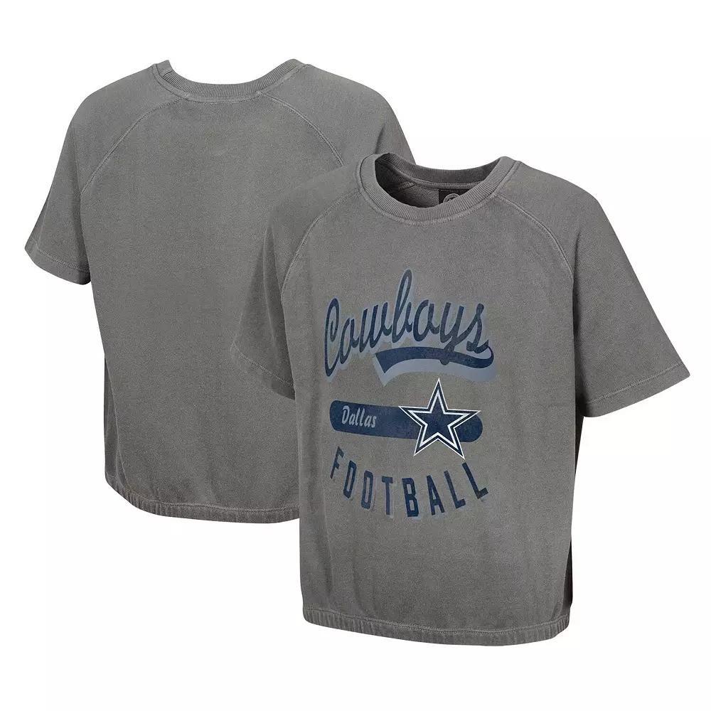 Women's  Gray Dallas Cowboys Mineral Wash Short Sleeve Top, Size: XL, Grey Product Image