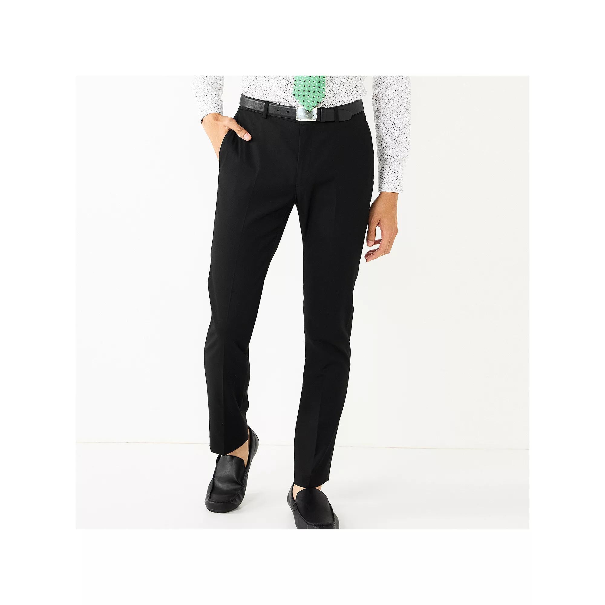 Men's Apt. 9® Premier Flex Performance Extra-Slim Washable Suit Pants, Size: 38 X 32, Black Product Image