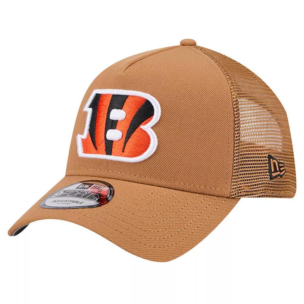 Men's New Era Brown Cincinnati Bengals  Color Pack A-Frame Trucker 9FORTY Adjustable Hat Product Image