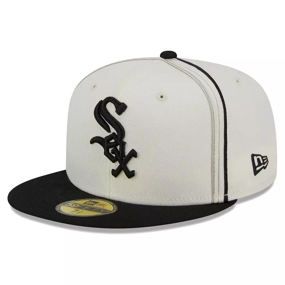 Men's New Era  Cream/Black Chicago White Sox Chrome Sutash 59FIFTY Fitted Hat, Size: 7 7/8, Beige Product Image