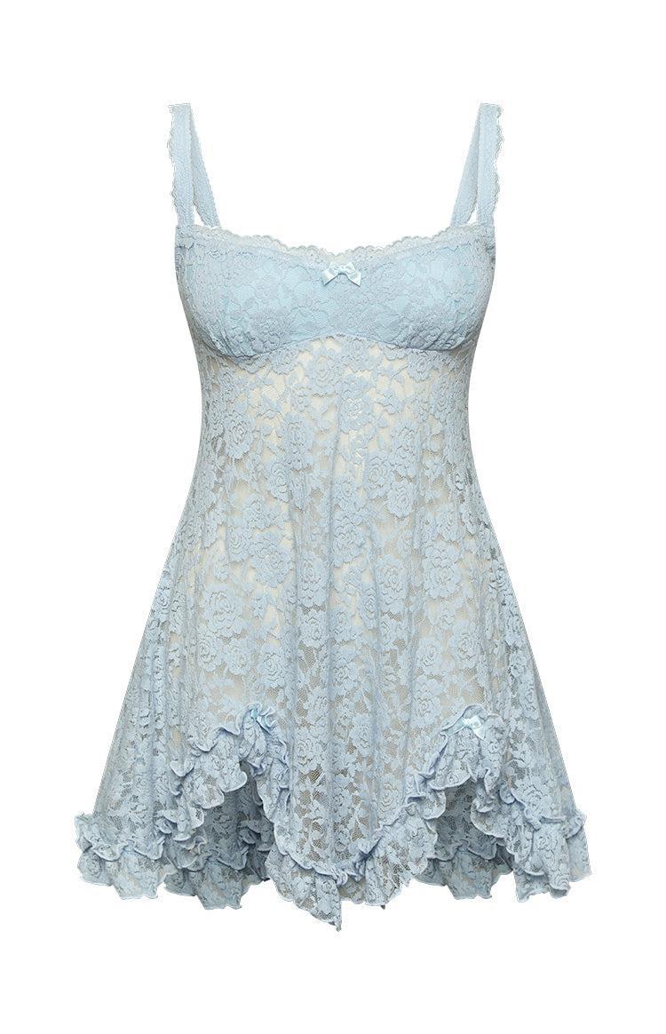 All Mine Blue Lace Mini Dress Girls Product Image