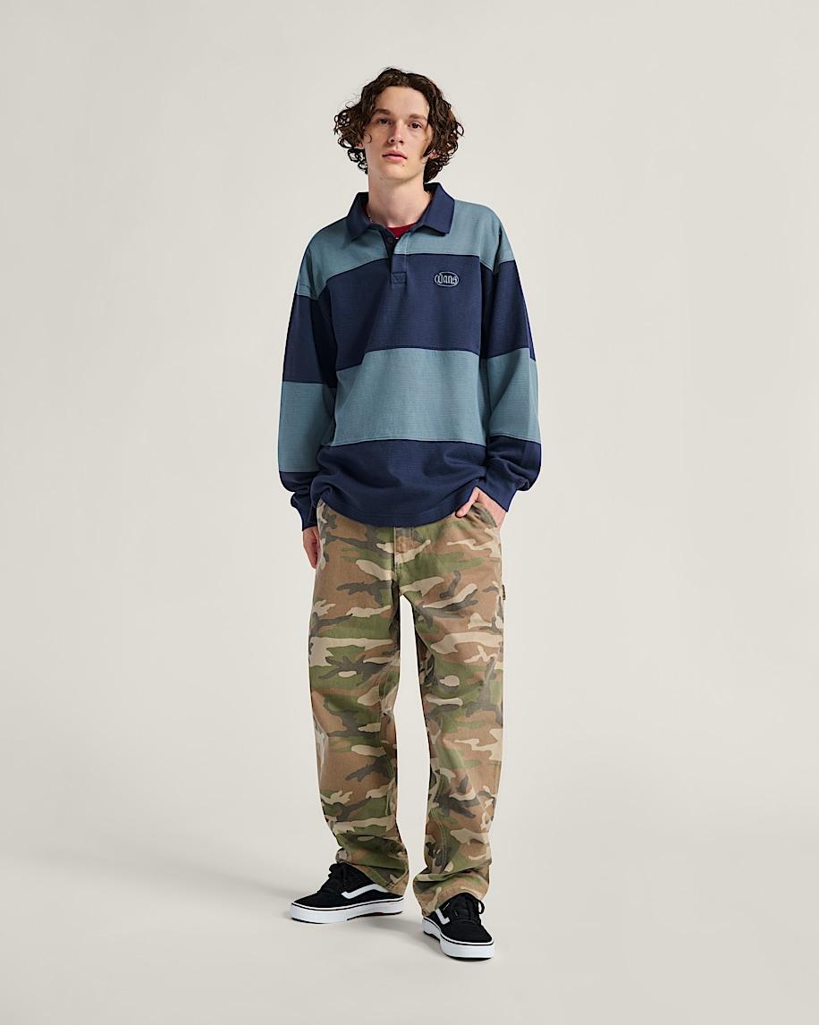 Bowman Rugby Long Sleeve Shirt in Parisian Night Blue| Vans US Product Image