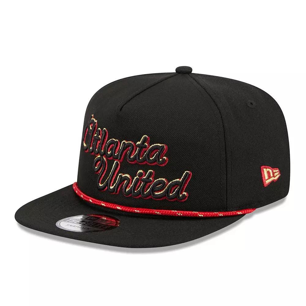 Men's New Era  Black Atlanta United FC Script Golfer Adjustable Hat, Atu Black Product Image