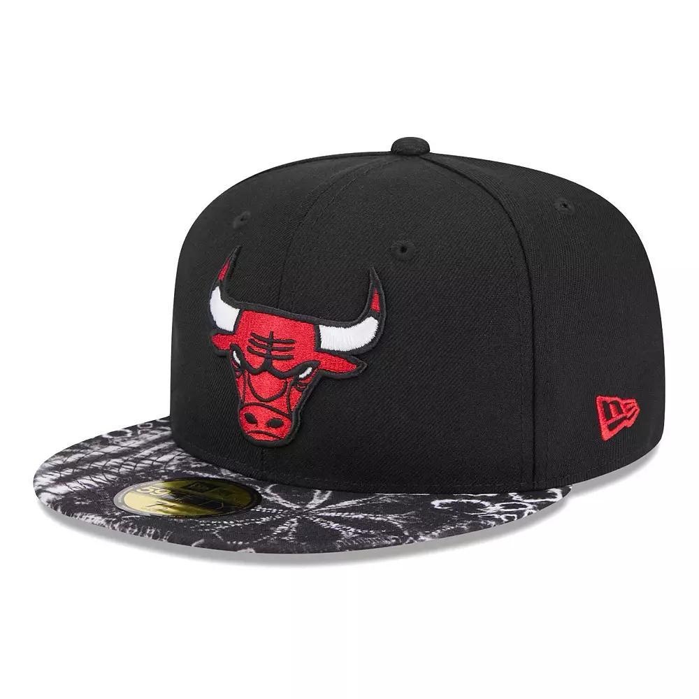 Men's New Era Black Chicago Bulls Coral Reef Visor 59FIFTY Fitted Hat, Size: 7 1/4 Product Image