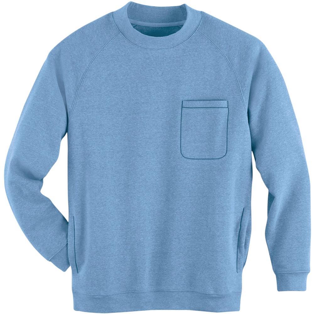 Collections Etc Men's Chest Pocket Comfortable Crewneck Sweatshirt Large Blue Product Image