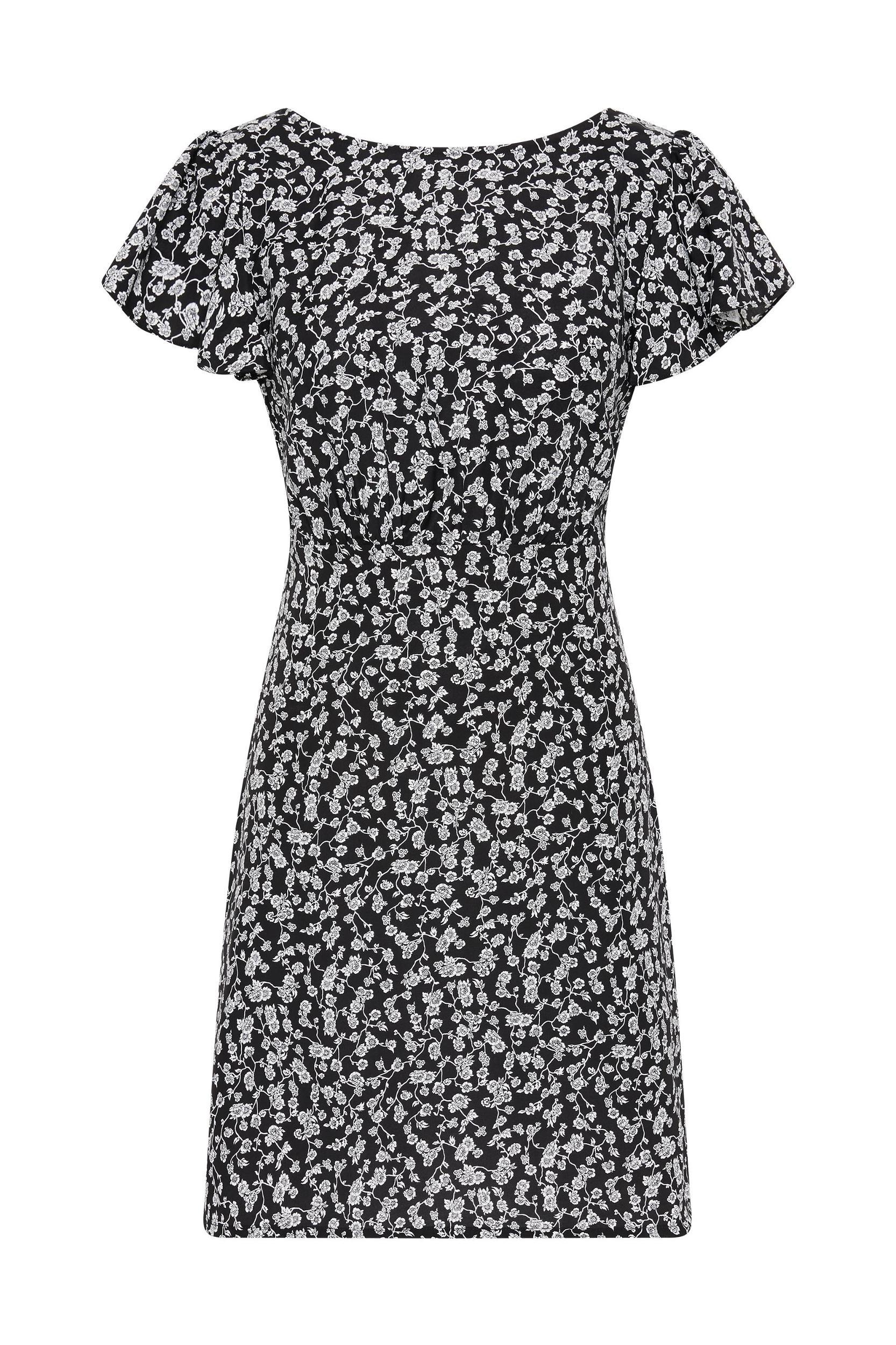 Valras Mini Dress Amaryllis Floral Black Product Image