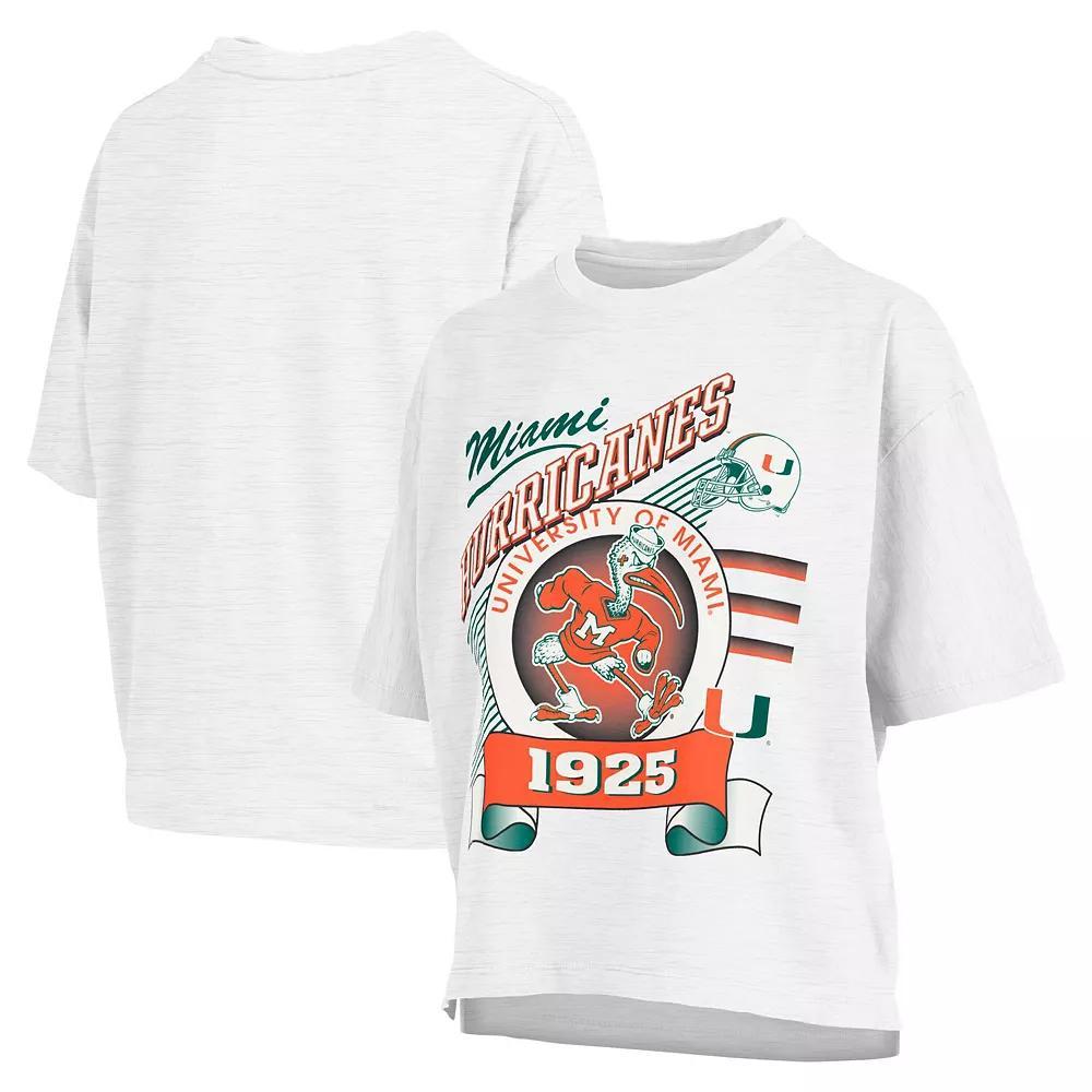 Women's Pressbox White Miami Hurricanes Rock & Roll Slub��T-Shirt, Size: XL Product Image
