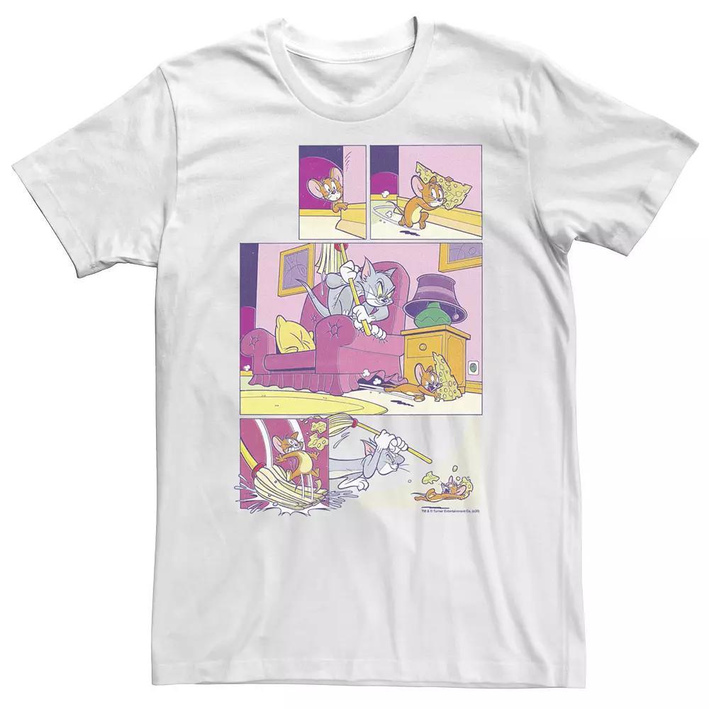Big & Tall Tom And Jerry Cheese Comic Tee, Men's, Size: 2XLT, White Product Image