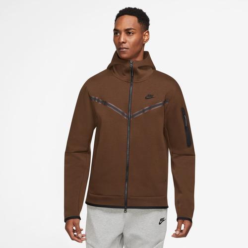 Nike Mens Tech Fleece Full-Zip Hoodie - Beige/Black Product Image