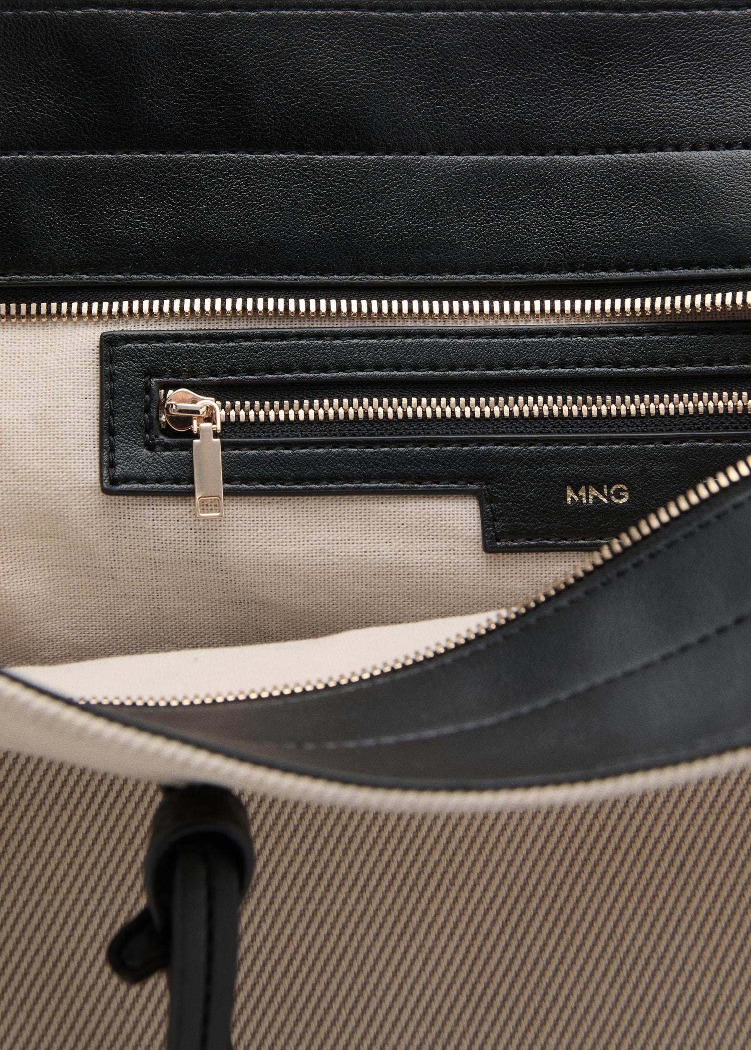 Contrast canvas shopper bag - Women | MANGO USA Product Image