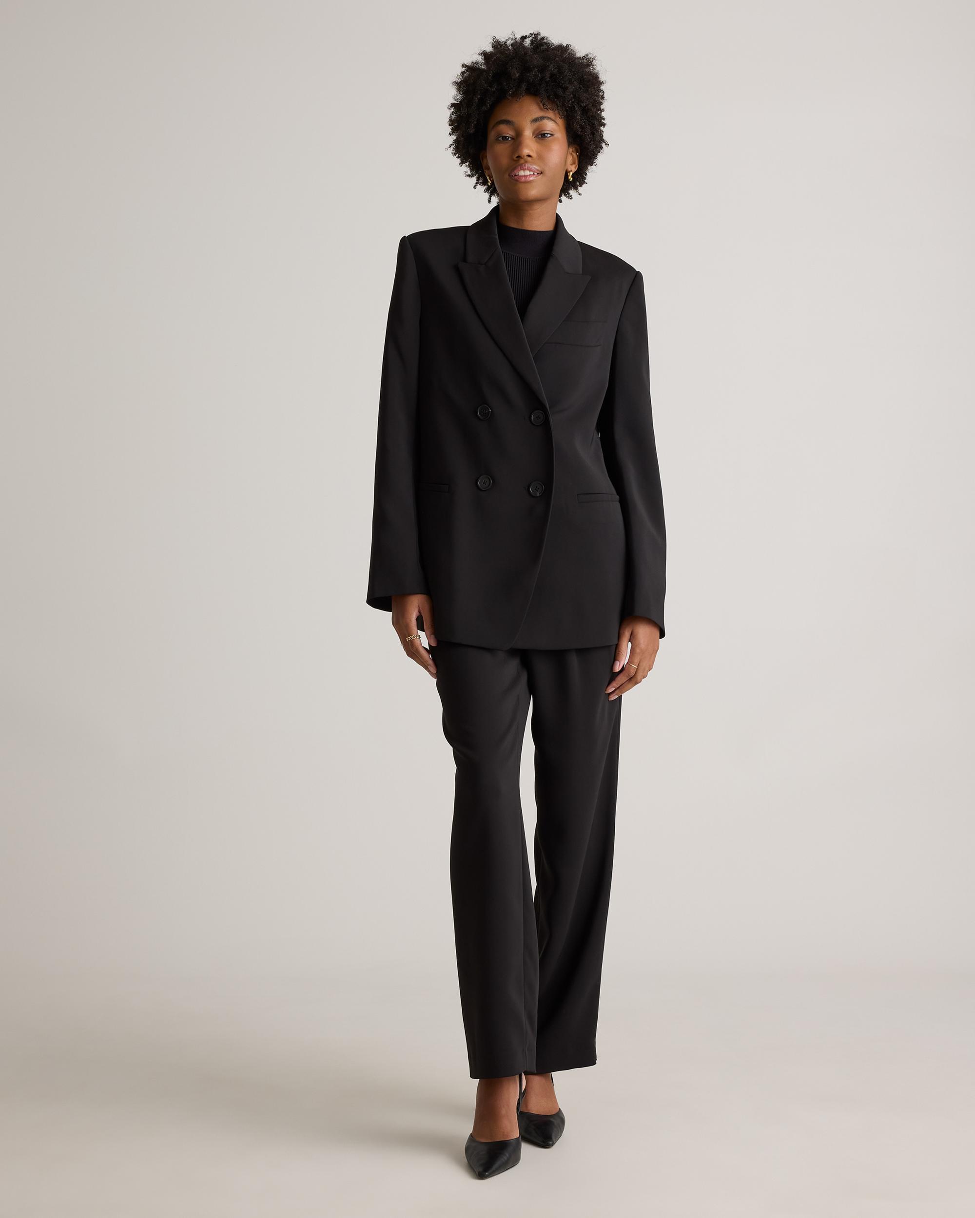 Quince | Women's Stretch Crepe Double-Breasted Blazer Polyester Product Image