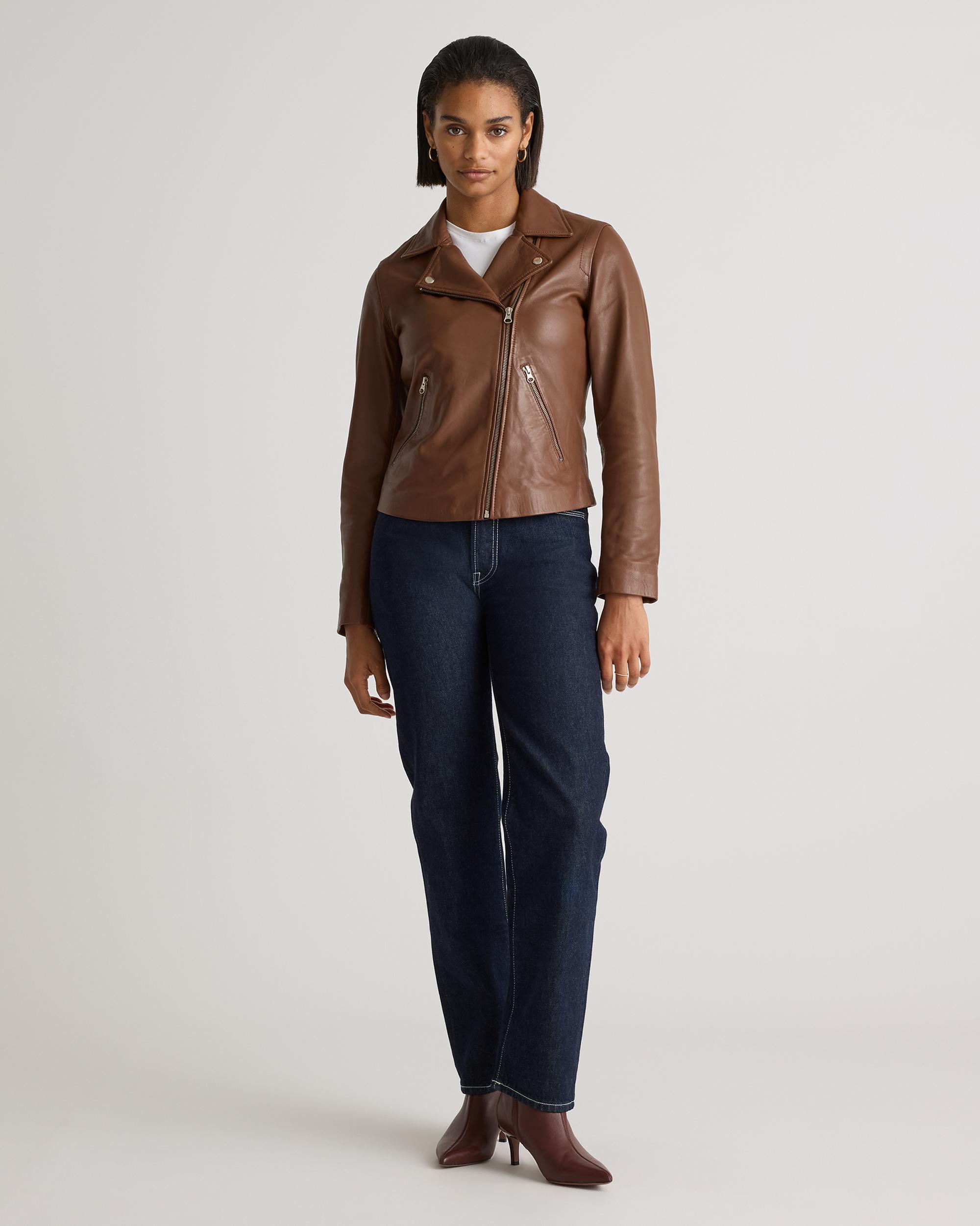 Quince | Women's 100% Washed Leather Biker Jacket Size XS Product Image