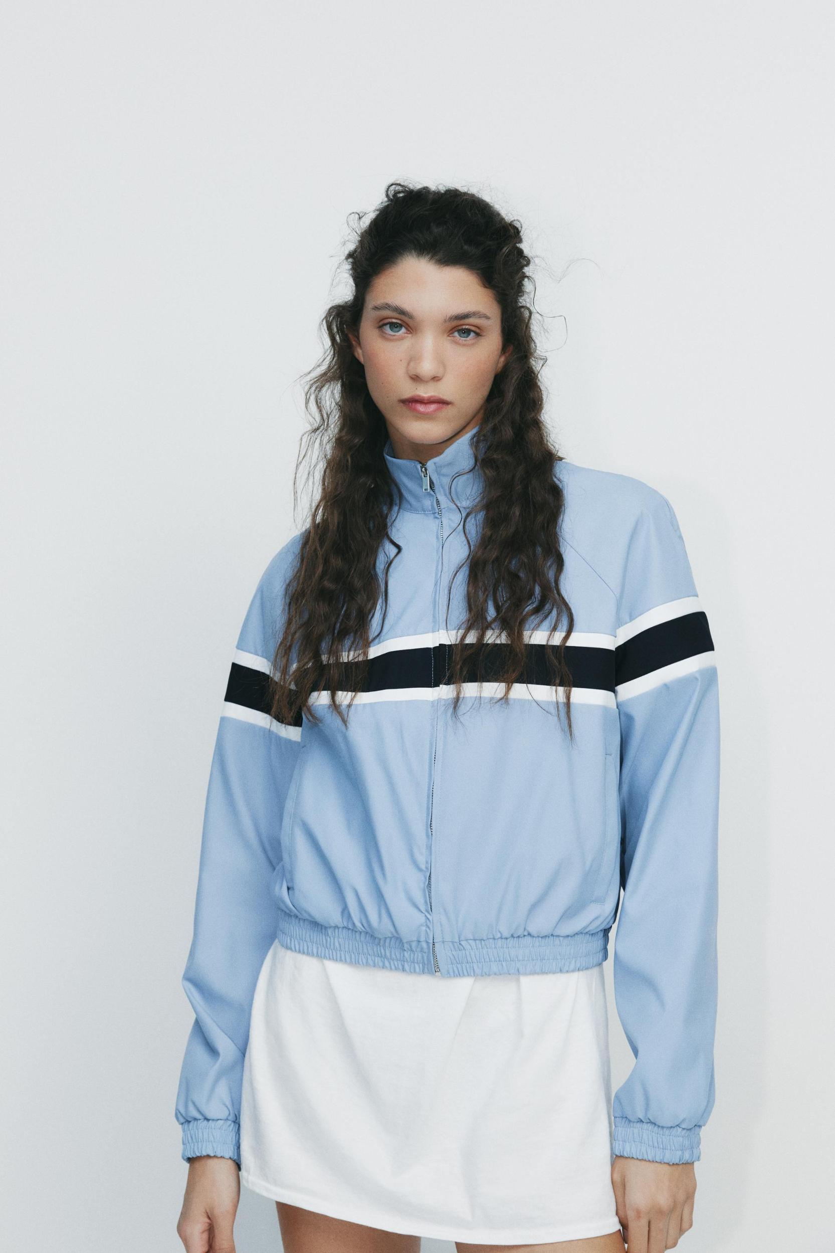 JACKET WITH CONTRASTING STRIPES Product Image