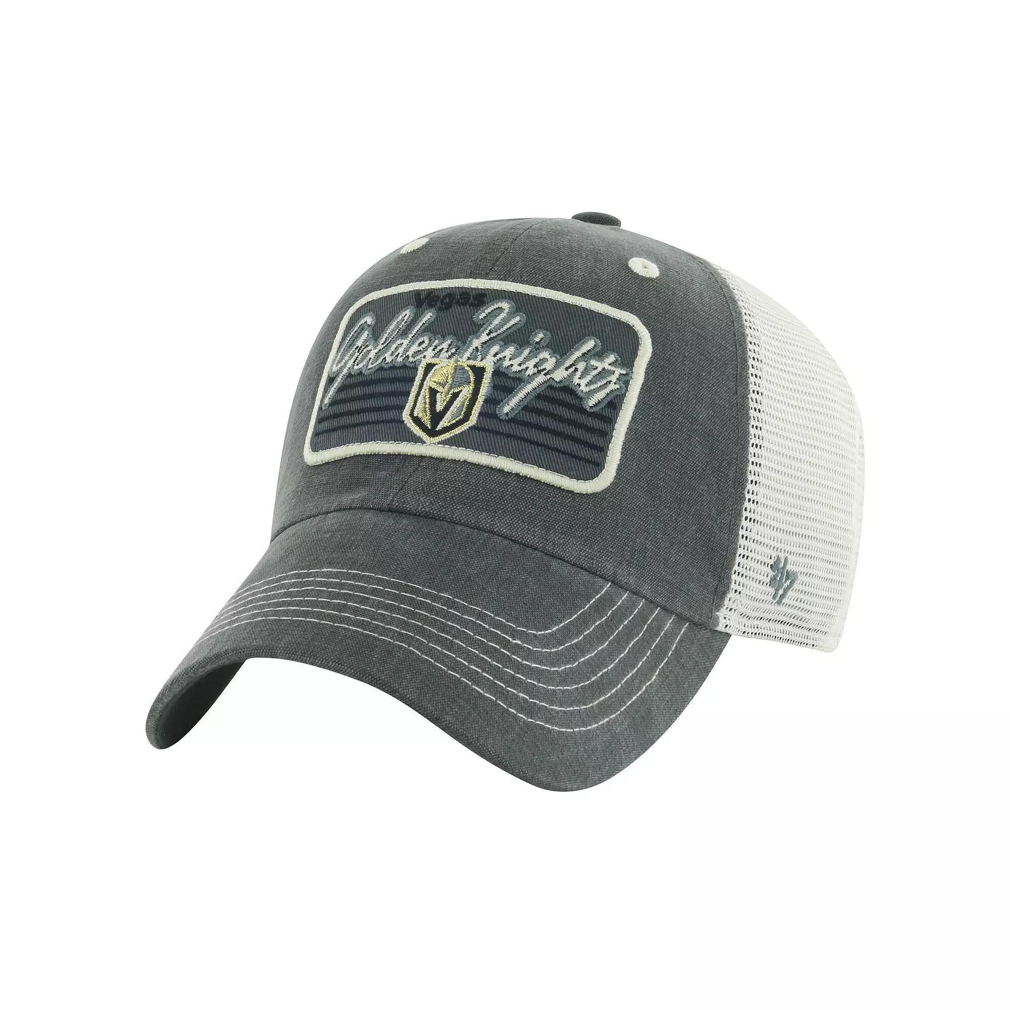 Mens 47 Charcoal Vegas Golden Knights Five Point Patch Clean Up Adjustable Hat Product Image