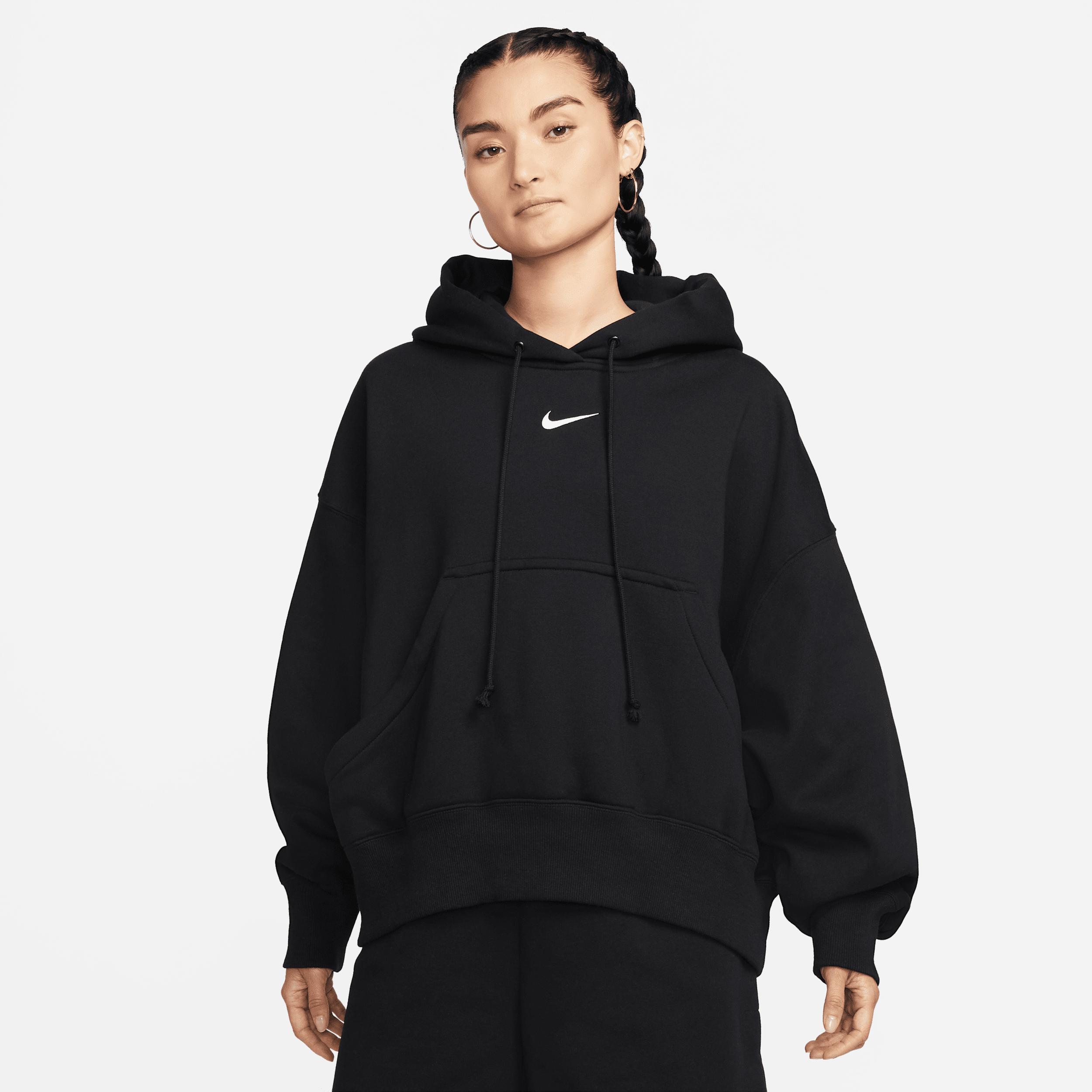 Nike Women's Sportswear Phoenix Fleece Over-Oversized Pullover Hoodie in Black/Black Size Small Cotton/Polyester/Fleece Product Image