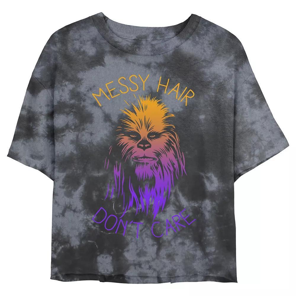 Juniors' Disney Mickey Mouse Smiling Pose Wash Crop Tee, Girl's, Size: Medium, Black Grey Product Image
