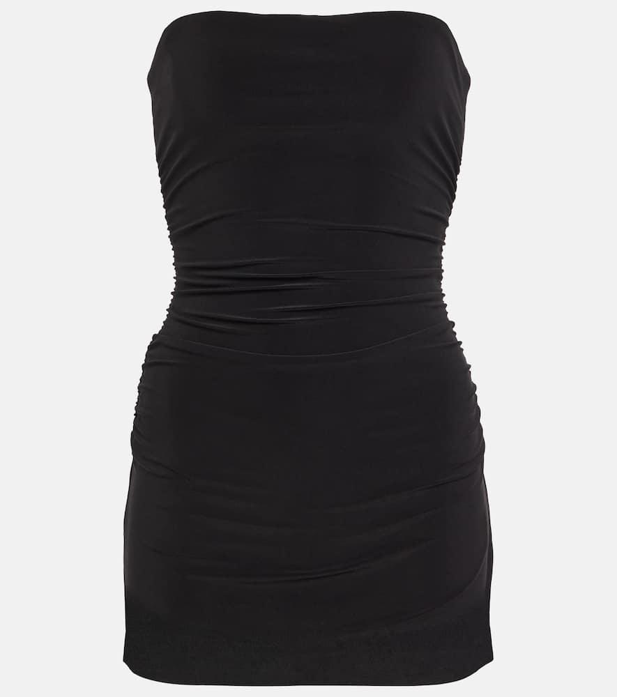 NORMA KAMALI Strapless Pickleball Mini Dress In Black Product Image