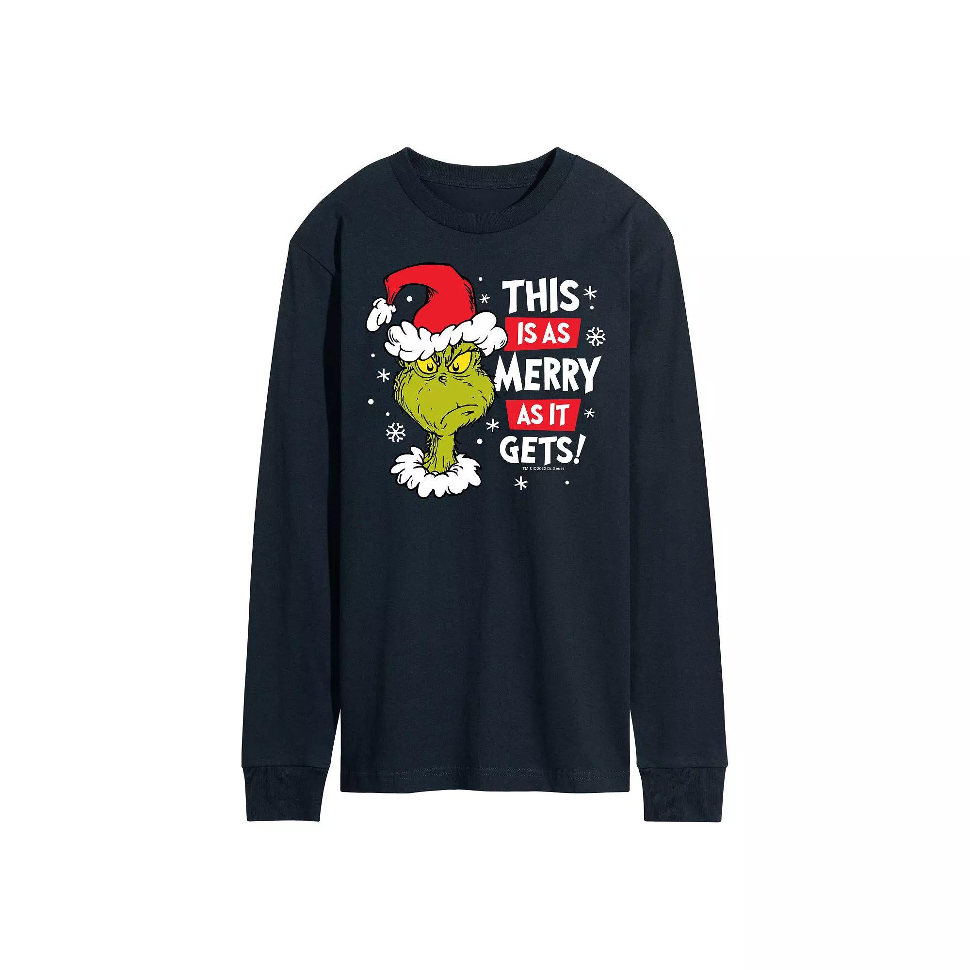 Mens Dr. Seuss Grinch This Is As Merry As It Gets Long Sleeve Tee Product Image